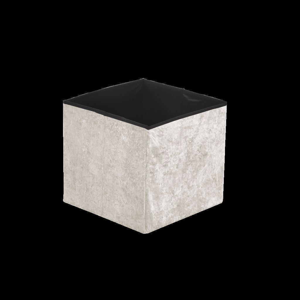 Crushed Velvet Storage Box Ottoman Pouffe 4 Colours 2 Sizes