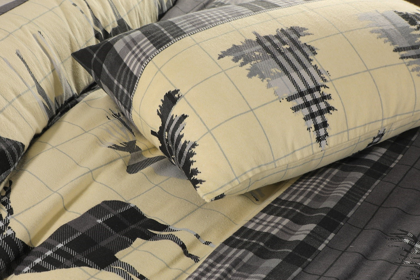 Flannelette 100% Cotton Stag Duvet Cover Set 3 Colours