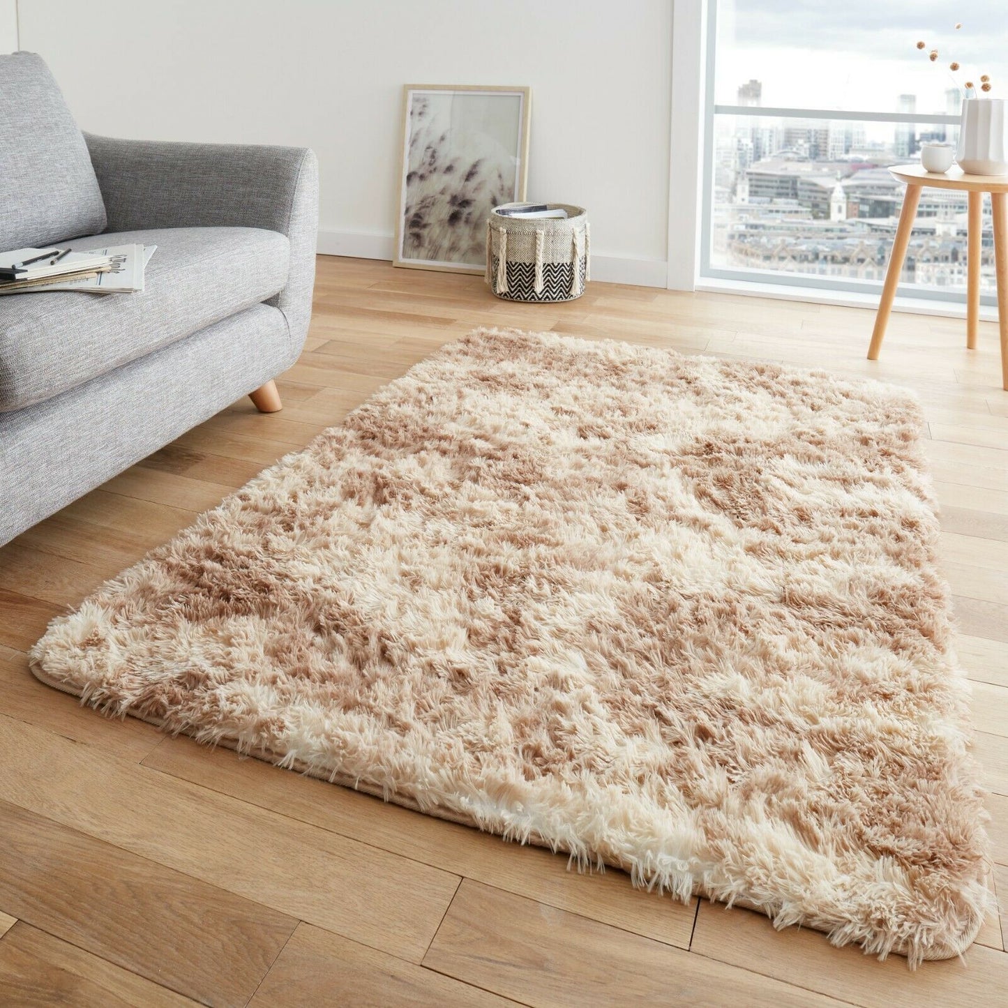 Marble Effect Shaggy Rug 120 cm x 170 cm 5 Colours