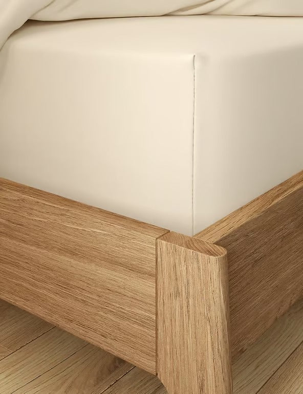 Cream 300 Thread Count Egyptian Cotton Fitted Sheet 25 cm Deep 10"