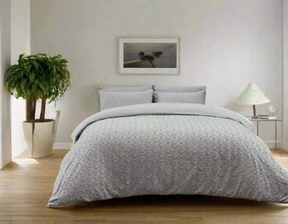 Chevron Arrow Textured Microfibre Duvet Set 3 Colours