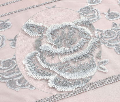 Floral Embellished Textured Duvet Set 2 Colours