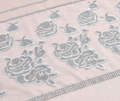 Floral Embellished Textured Duvet Set 2 Colours