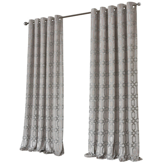 Geo Velvet Blackout Curtains 3 Colours 4 Sizes