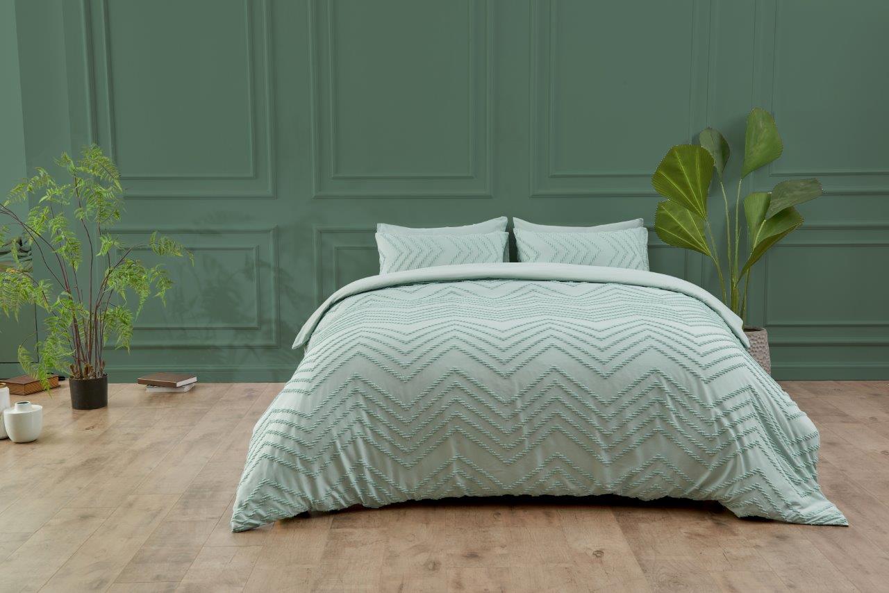 Chevron Texture Microfibre Duvet Set 4 Colours
