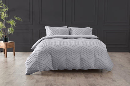 Chevron Texture Microfibre Duvet Set 4 Colours
