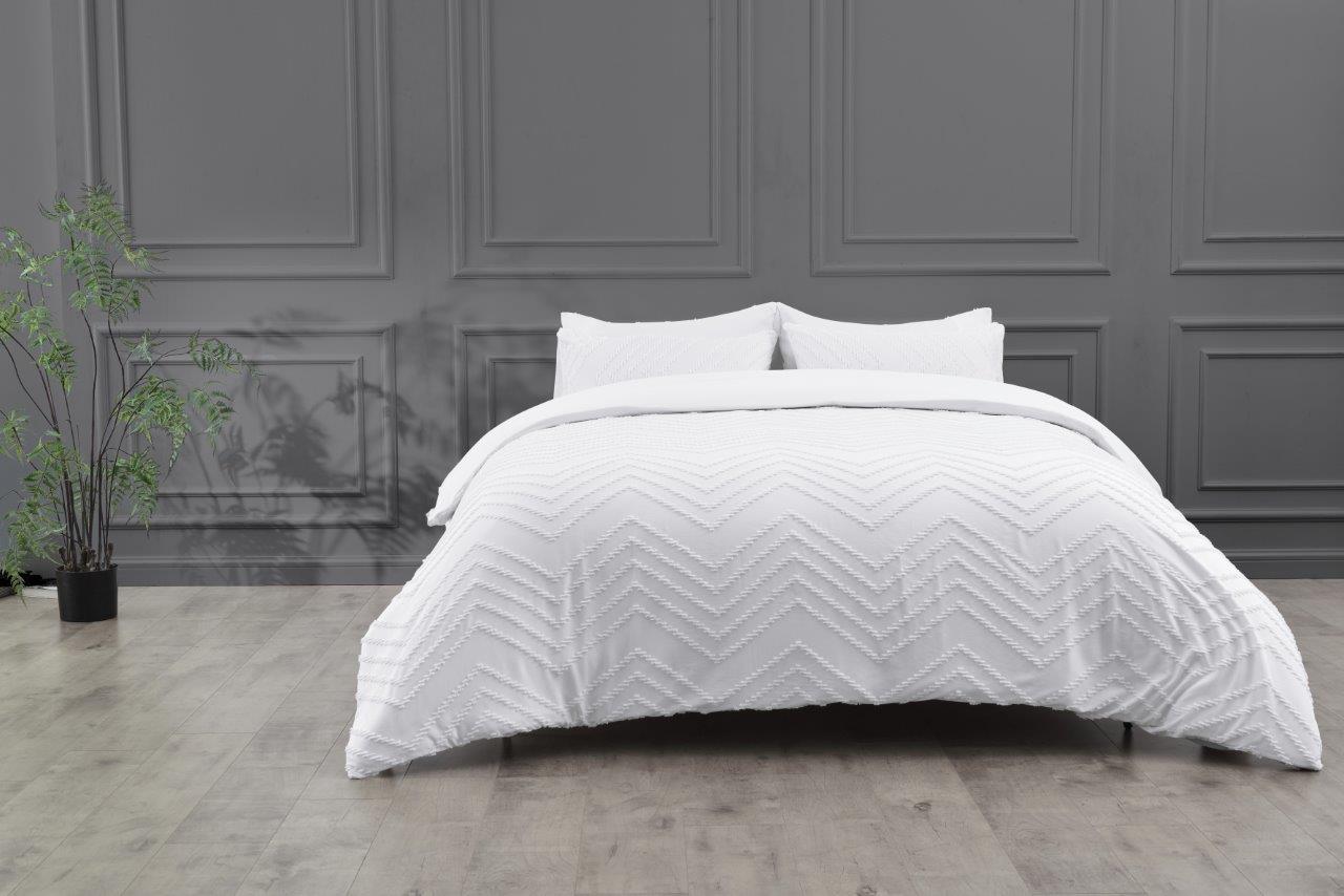 Chevron Texture Microfibre Duvet Set 4 Colours
