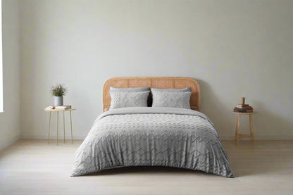 Geometric Patterned Textured Duvet Set 3 Colours