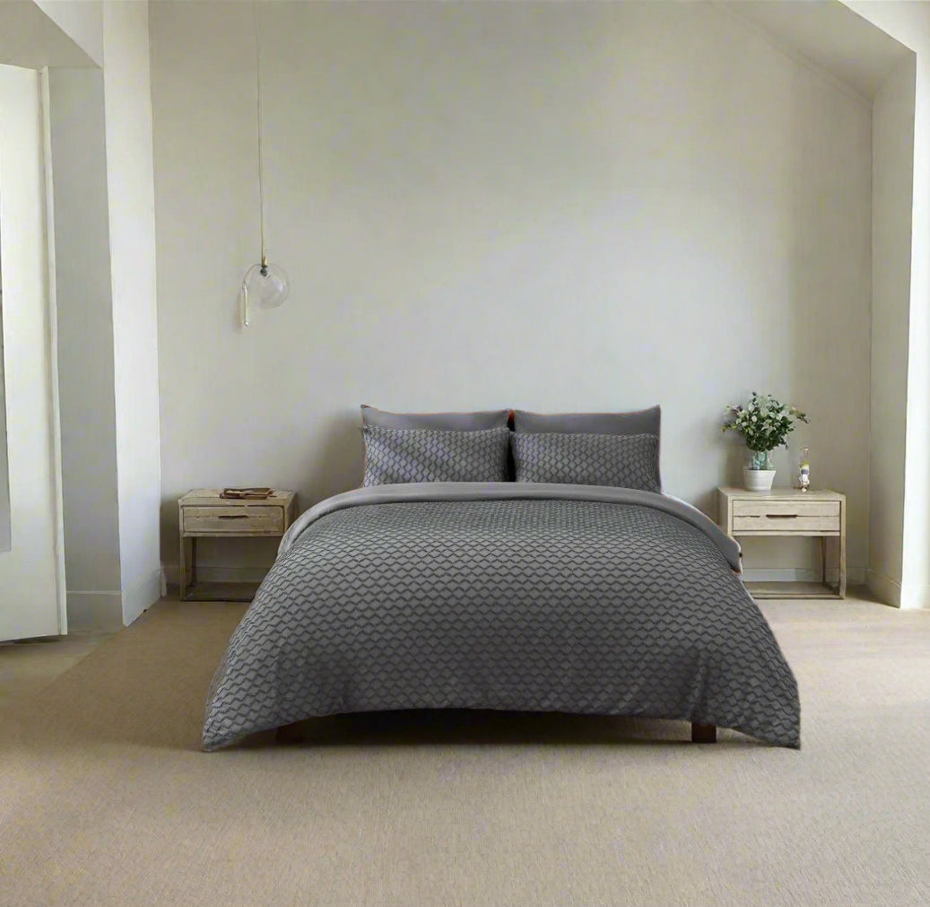 Woven Textured Microfibre Duvet Set 3 Colours