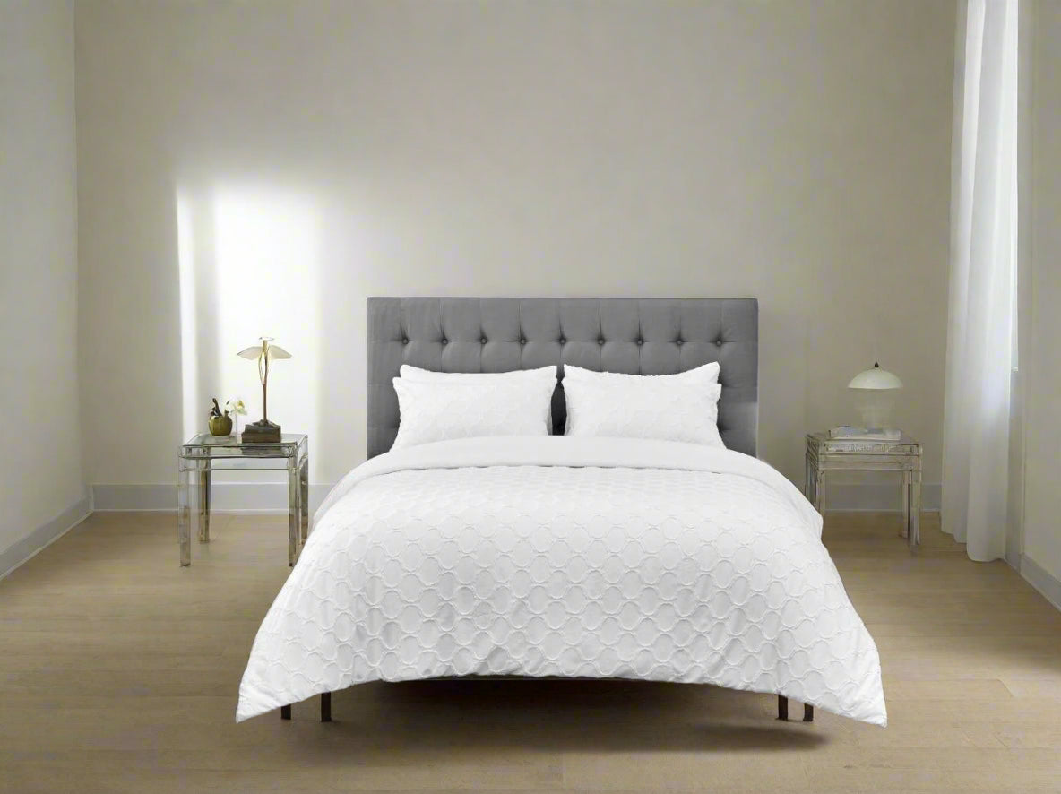 Linear Textured Tufted Microfibre Duvet Set 3 Colours