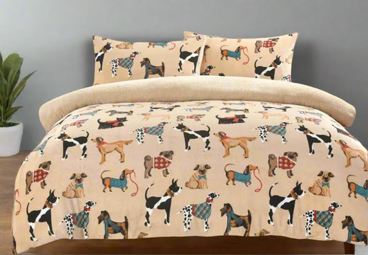 Dogs Teddy Fleece Duvet Set
