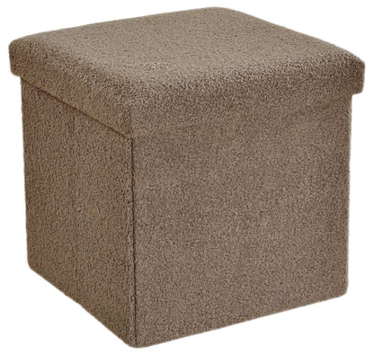 Boucle Foldable Storage Ottoman Beige Sizes