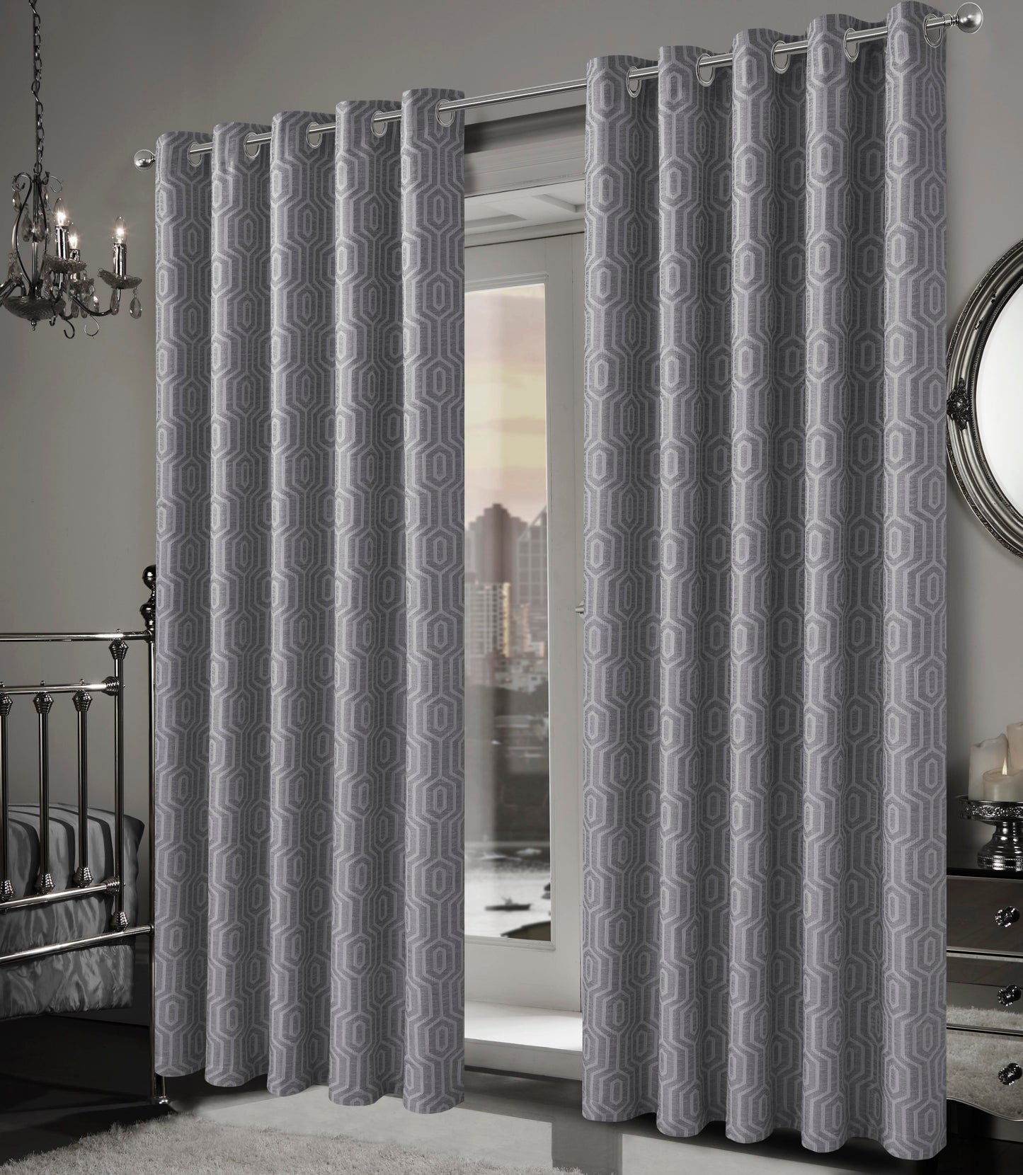 Jacquard Eyelet Curtains 3 Colours