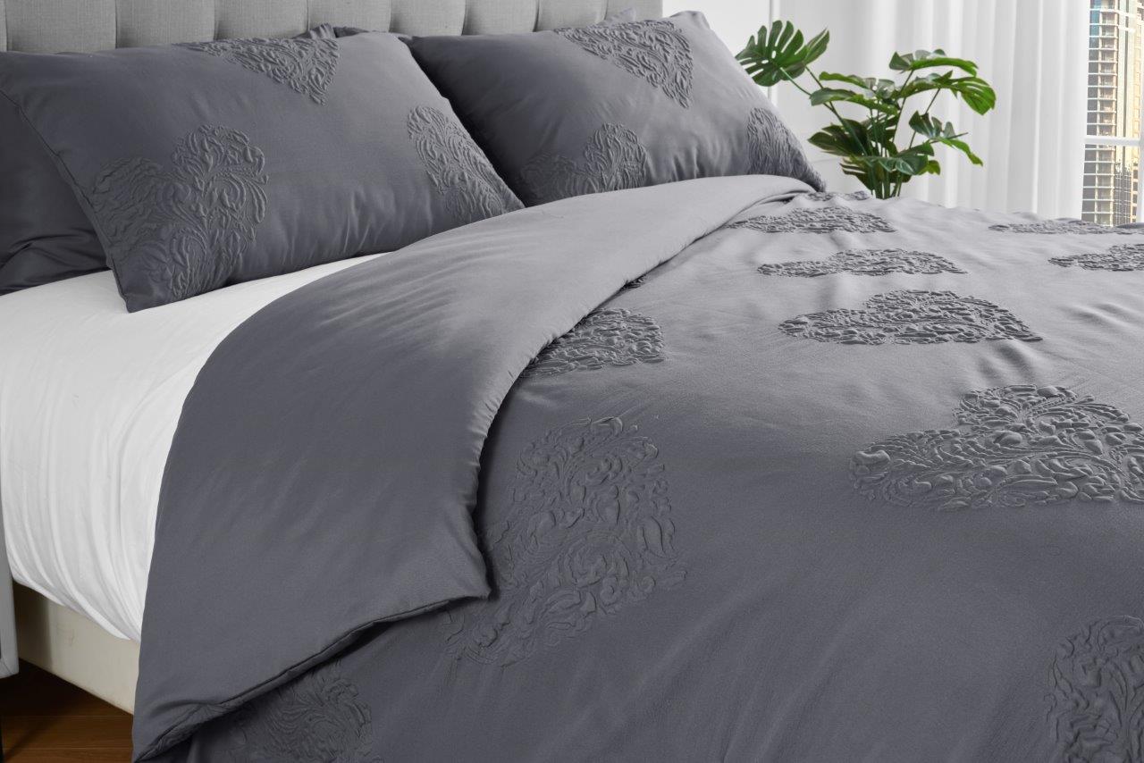 3D Embossed Heart Duvet Set 5 Colours