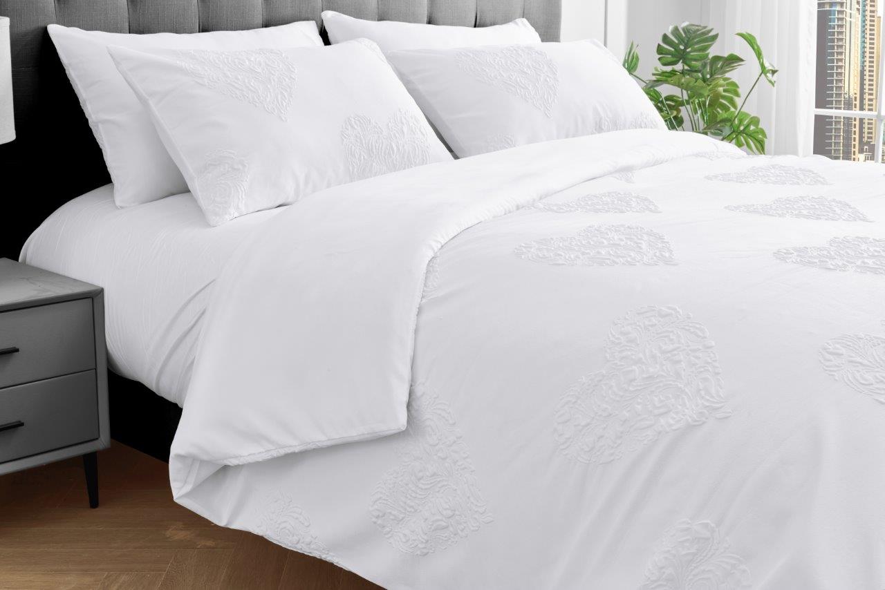 3D Embossed Heart Duvet Set 5 Colours