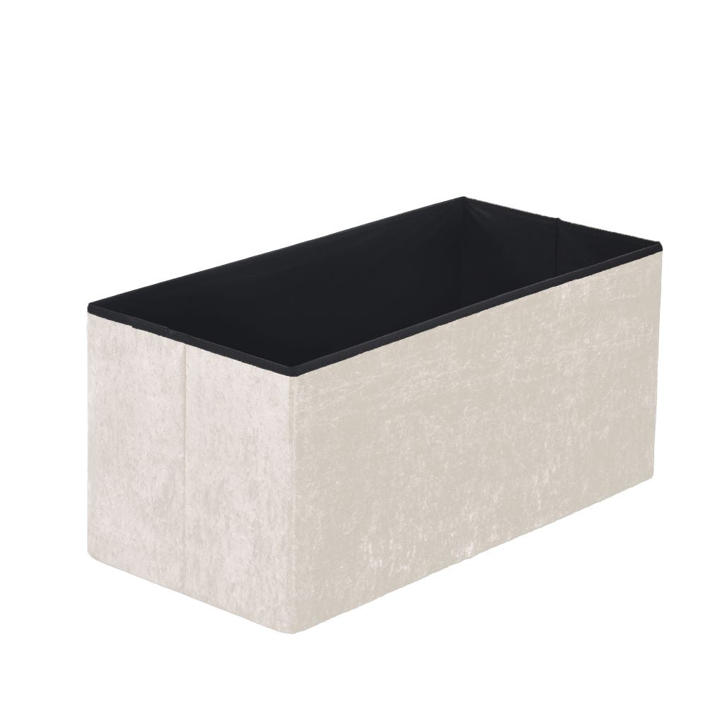 Crushed Velvet Storage Box Ottoman Pouffe 4 Colours 2 Sizes