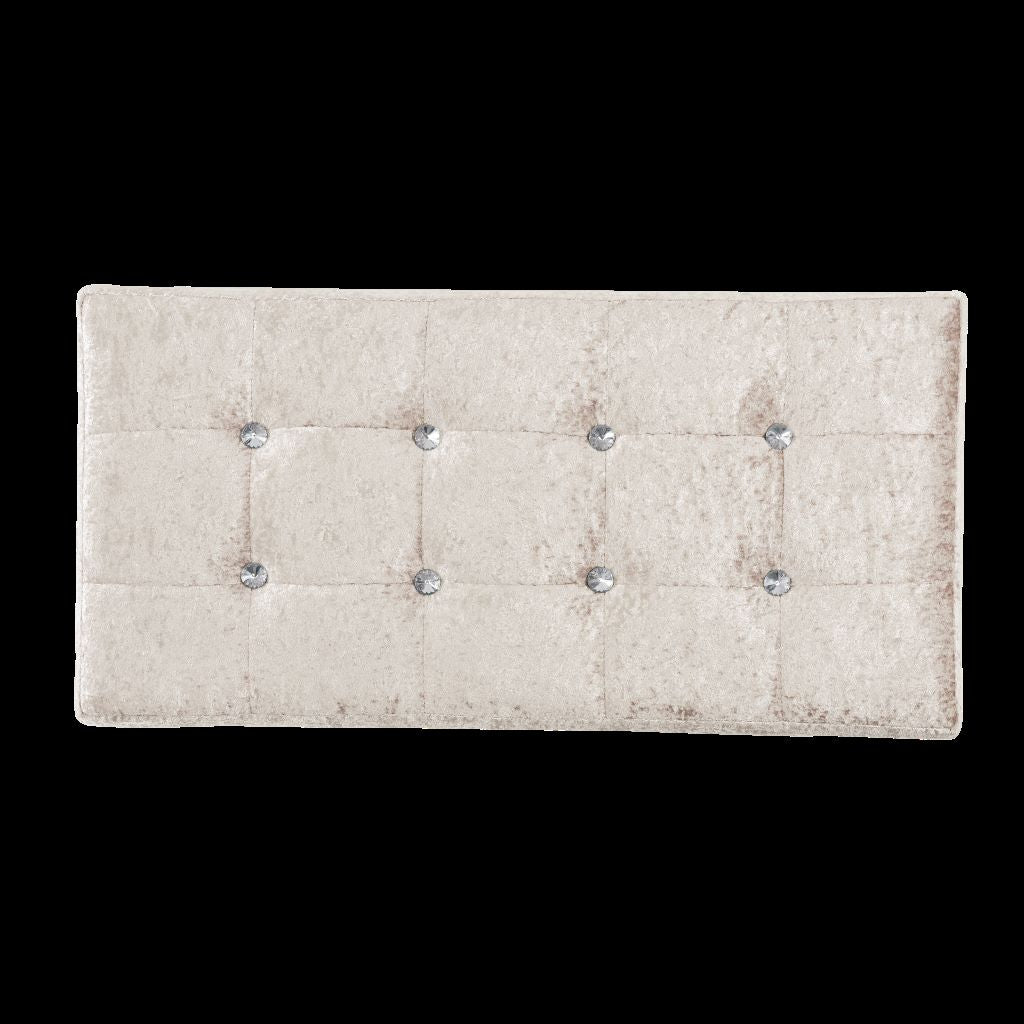 Crushed Velvet Storage Box Ottoman Pouffe 4 Colours 2 Sizes