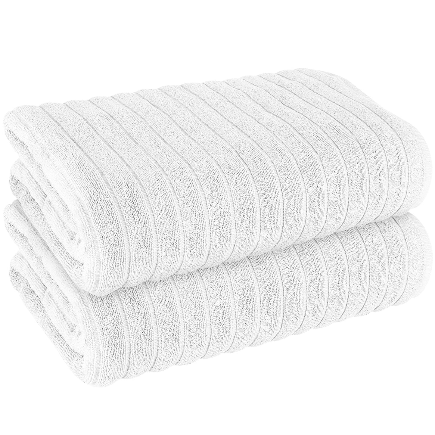 H & B Ribbed 2 Pack Jumbo Bath Sheets 4 Colours