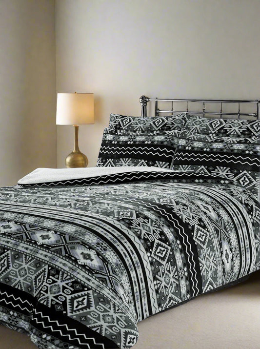 Nordic Black Teddy Duvet Set