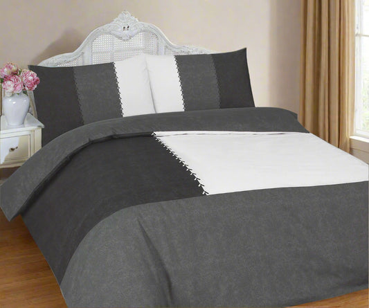 Suede Patch Effect Duvet Set 3 Colours