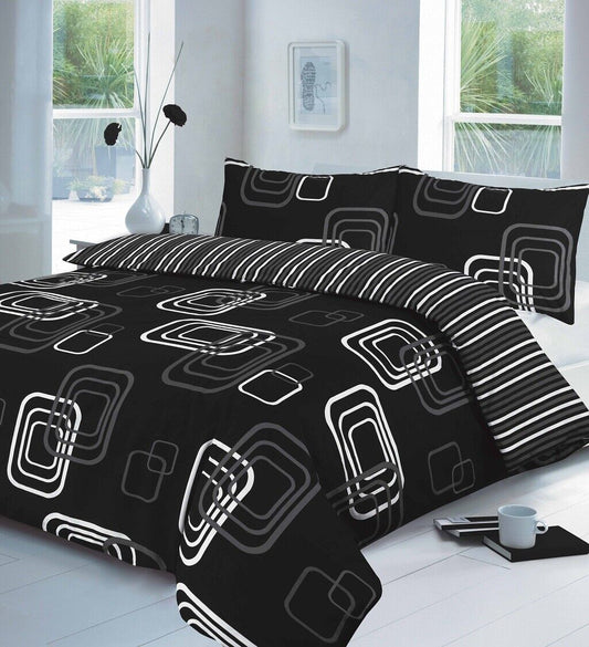 Squares With Lines Duvet Set 4 Colours