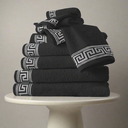 Eros Embossed 8 Piece Towel Bale Set 5 Colours