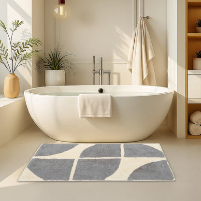 Abstract Curve Bath Mat 100% Cotton 4 Colours