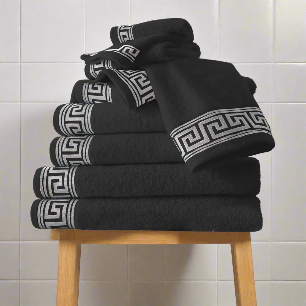 Eros Embossed 8 Piece Towel Bale Set 5 Colours