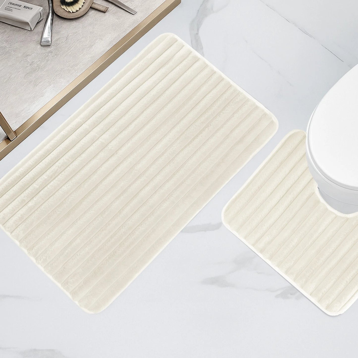 Ribbed Bath Mat Set 4 Colours