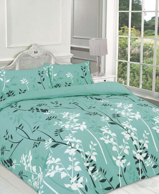 Printed Floral Leaf Duvet Cover Set