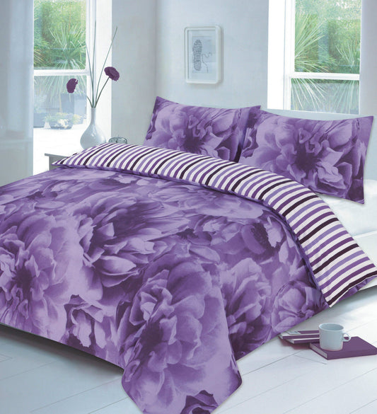 Rose Floral Lined Duvet Set 4 Colours