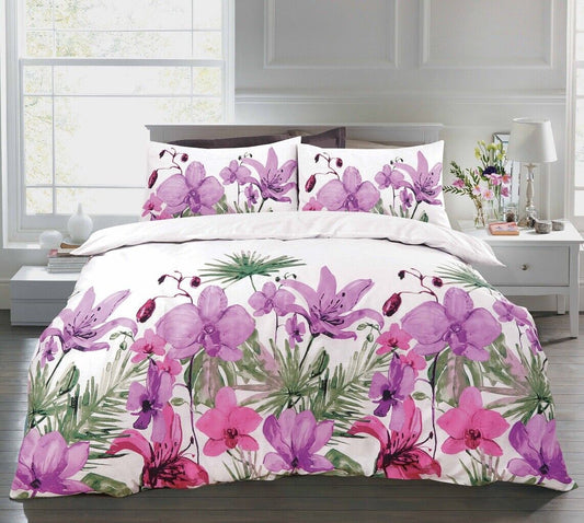 Pastel Floral Printed Reversible Duvet Set 3 Colours