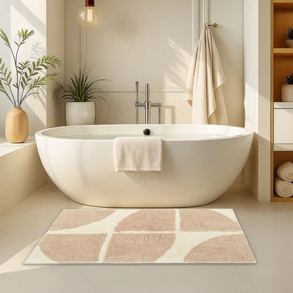 Abstract Curve Bath Mat 100% Cotton 4 Colours