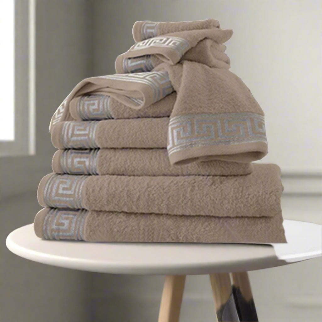 Eros Embossed 8 Piece Towel Bale Set 5 Colours