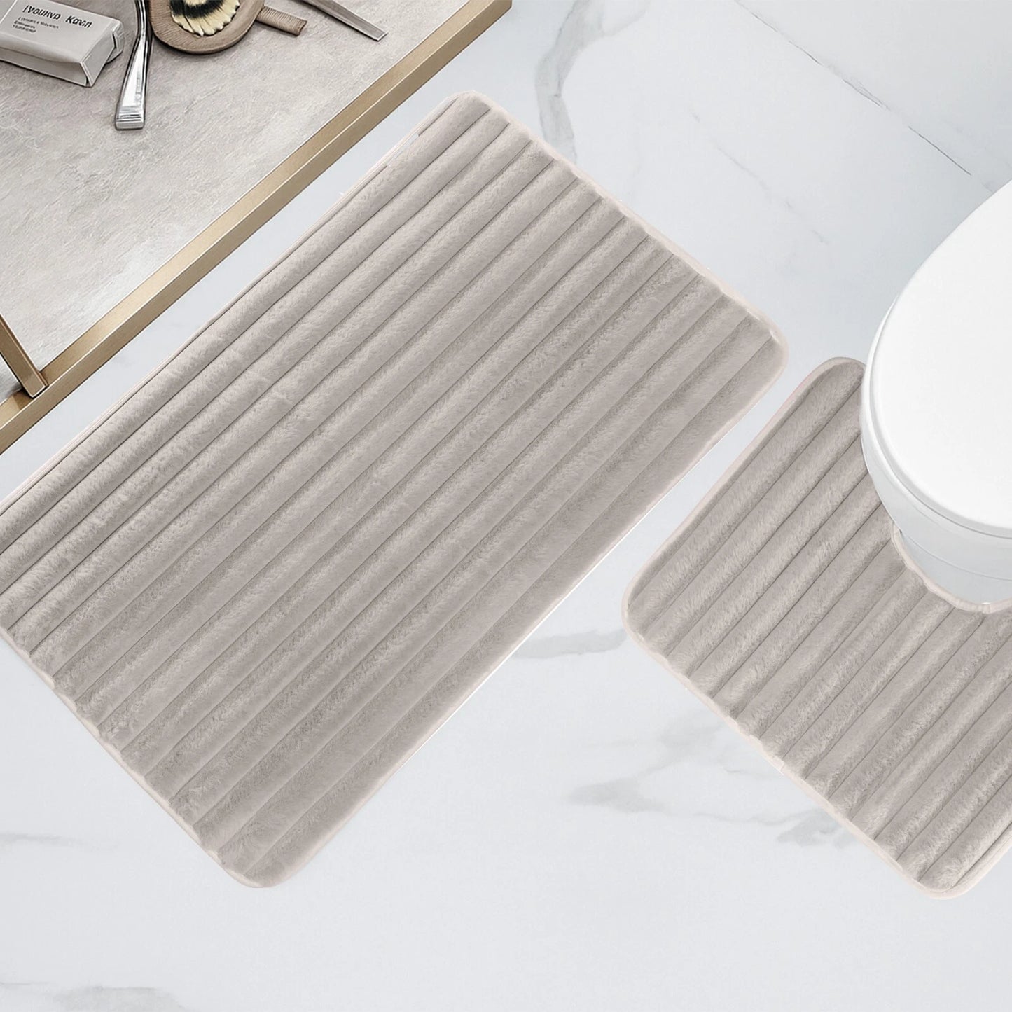 Ribbed Bath Mat Set 4 Colours
