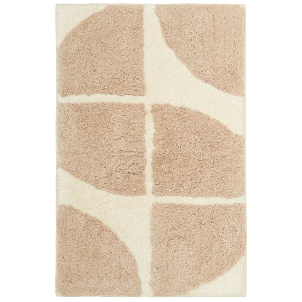 Abstract Curve Bath Mat 100% Cotton 4 Colours