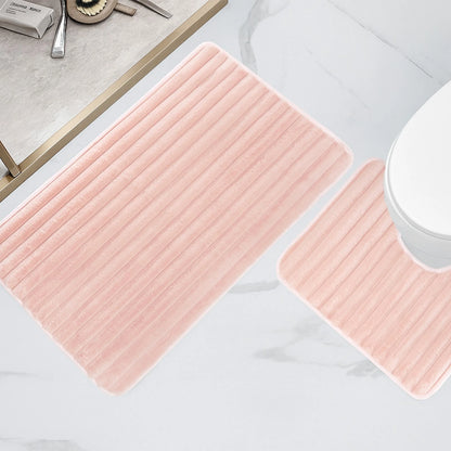 Ribbed Bath Mat Set 4 Colours