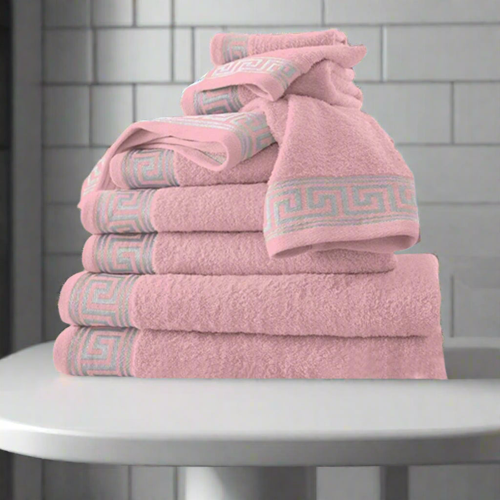 Eros Embossed 8 Piece Towel Bale Set 5 Colours