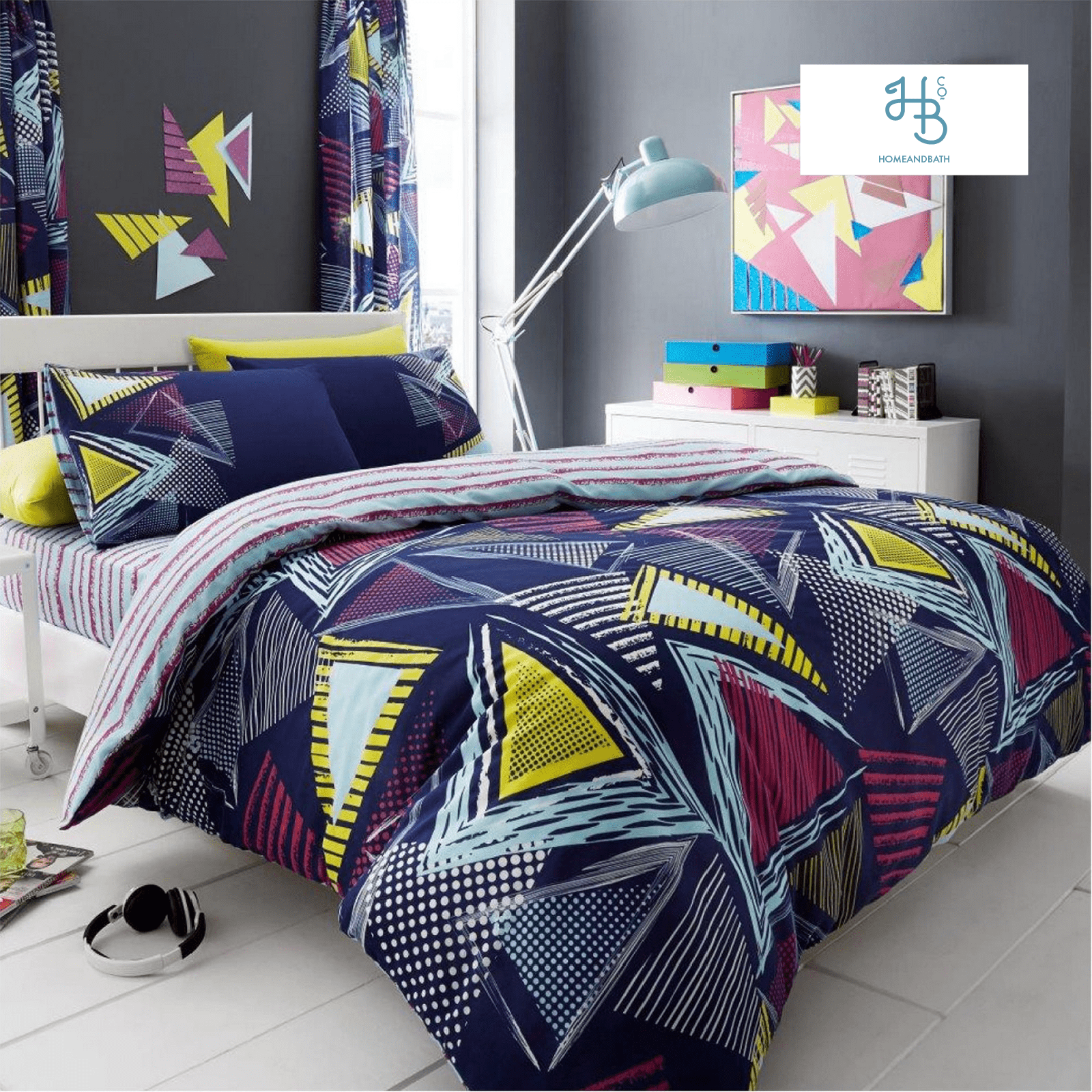 Pop Triangle Duvet Set - Home & Bath co