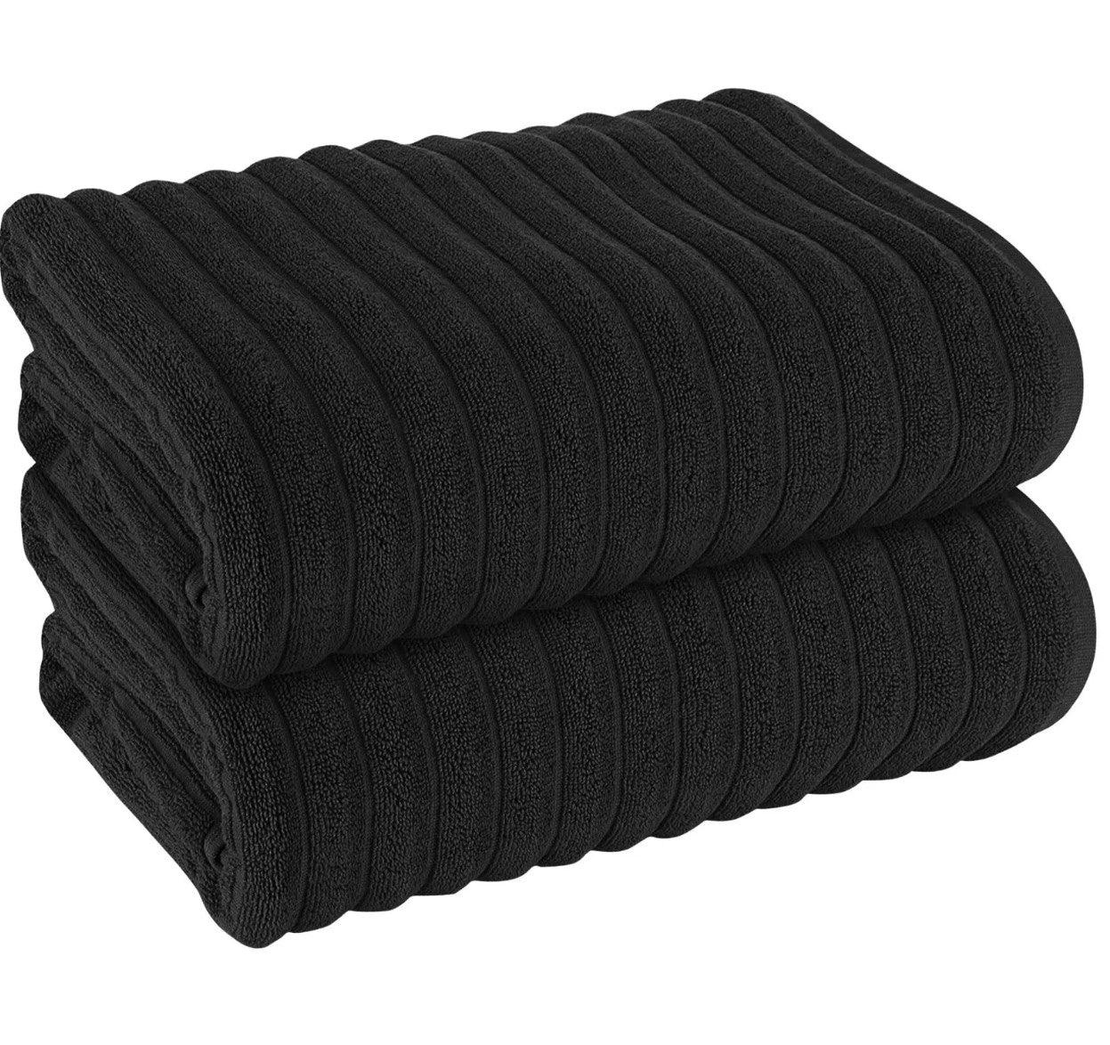 H & B Ribbed 2 Pack Jumbo Bath Sheets 4 Colours