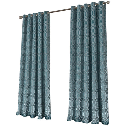 Geo Velvet Blackout Curtains 3 Colours 4 Sizes