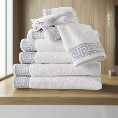 Eros Embossed 8 Piece Towel Bale Set 5 Colours