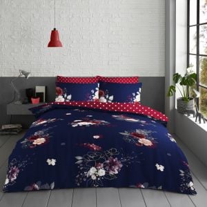 Eden Navy Printed Duvet Set