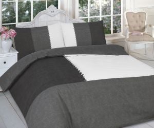 Suede Patch Effect Duvet Set