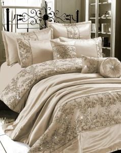 Sparkle Embroidered Floral Duvet Set 3 Colours