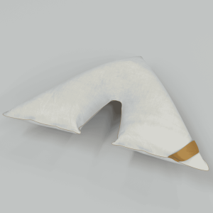 golden v-shape pillow 3d render 01 copy