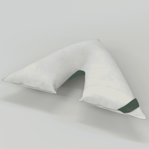 green v-shape pillow 3d render 02 copy