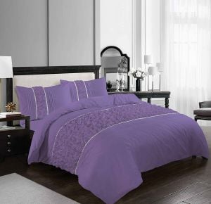 Ruffled Diamond Lace Duvet Set