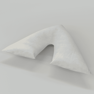 white v-shape pillow 3d render 01