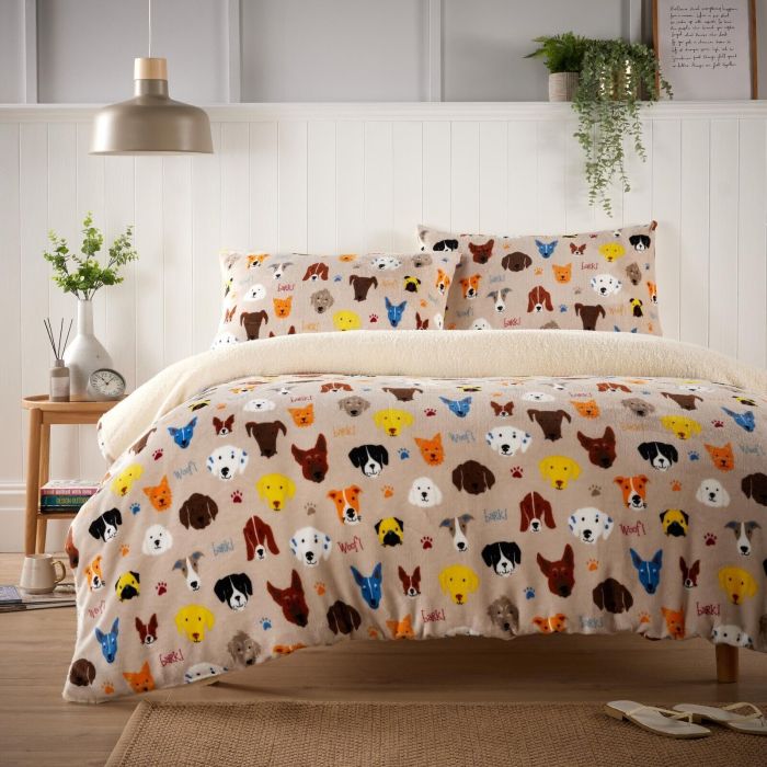 Dogs Teddy Fleece Duvet Set